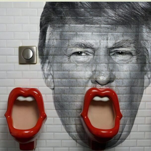 Trump-themed bathroom